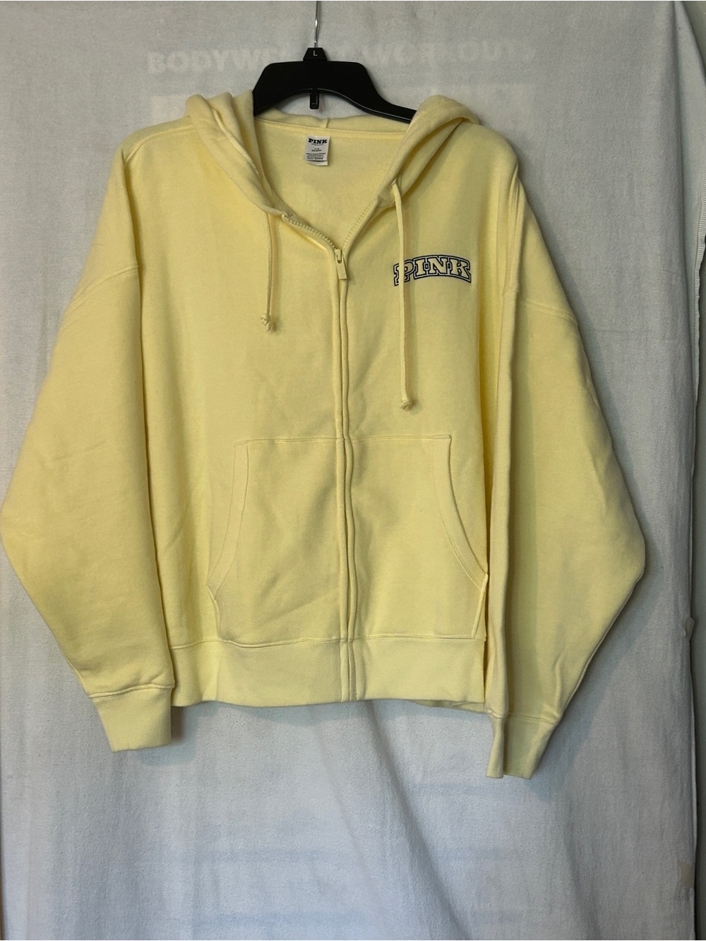 PINK Victoria's Secret Yellow Hooded  Sweatshirt with Pink Logo New in Bag